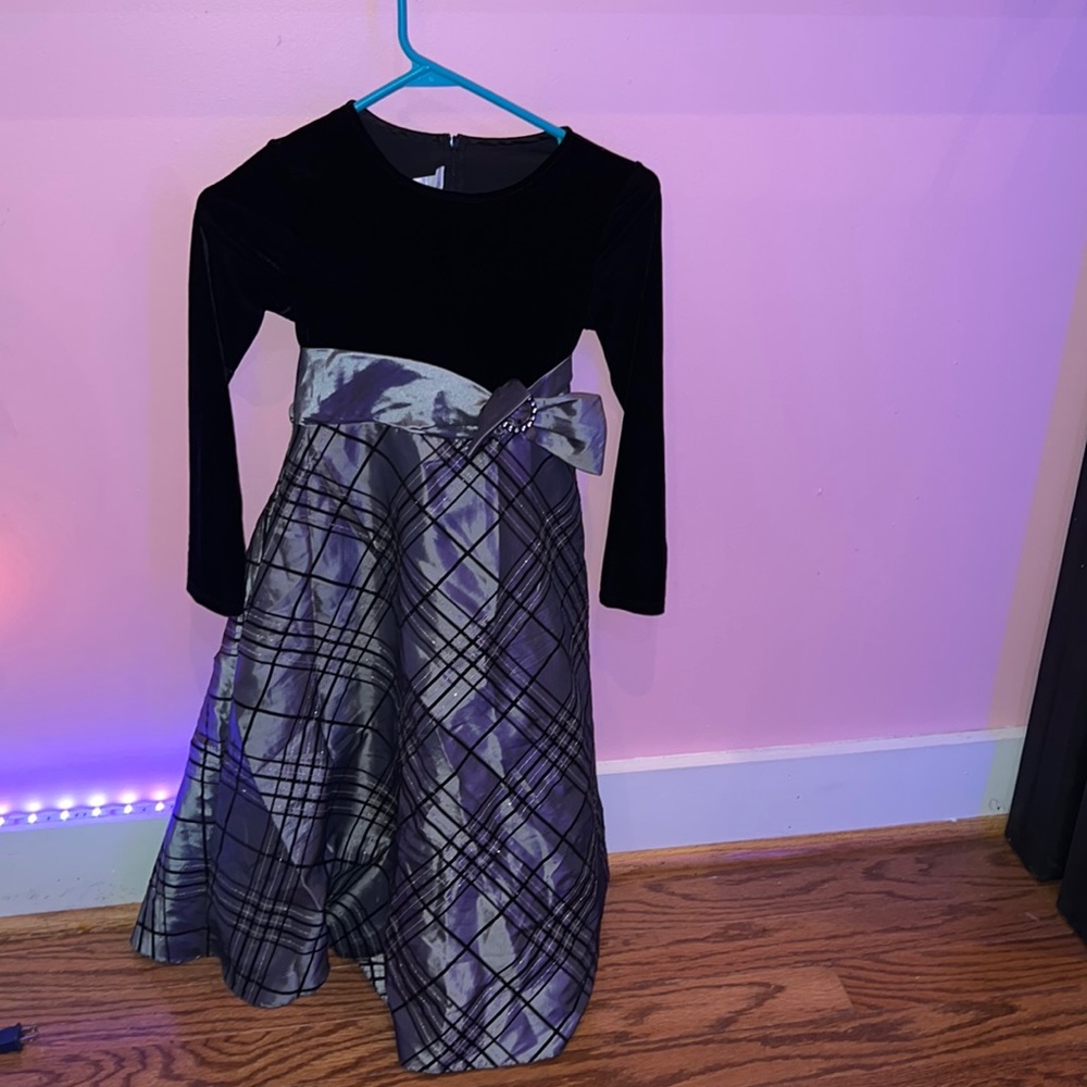 Girls black and silver Christmas dress
